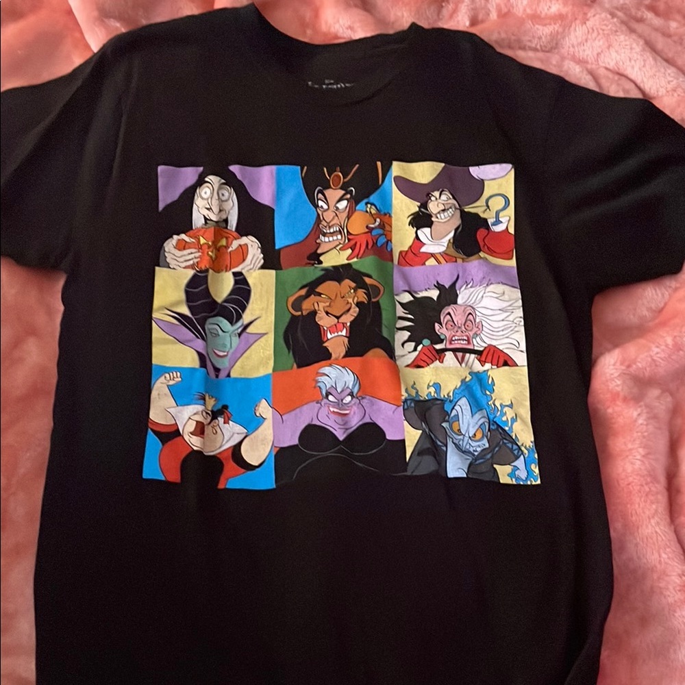 Black Graphic T-Shirt with Villain Print